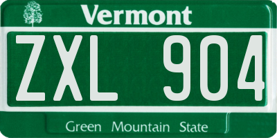 VT license plate ZXL904