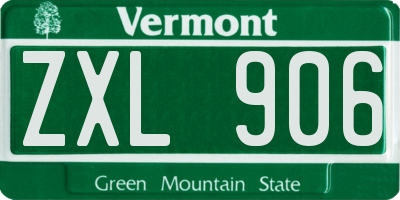 VT license plate ZXL906