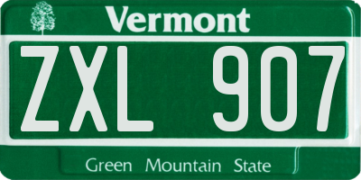 VT license plate ZXL907