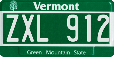 VT license plate ZXL912