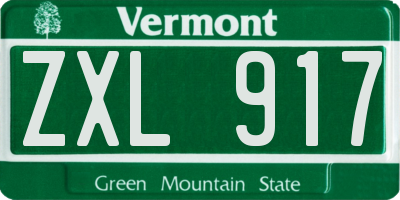 VT license plate ZXL917