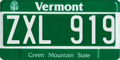 VT license plate ZXL919