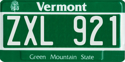 VT license plate ZXL921