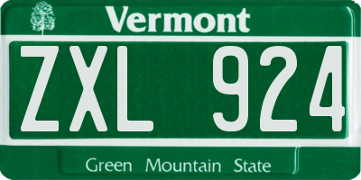 VT license plate ZXL924