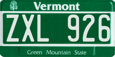 VT license plate ZXL926