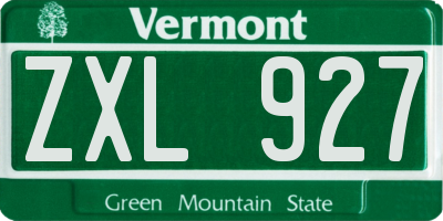 VT license plate ZXL927