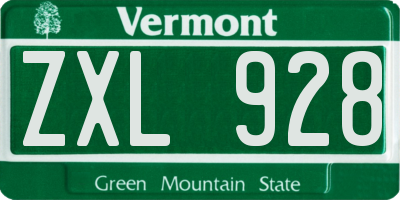 VT license plate ZXL928