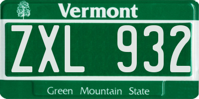 VT license plate ZXL932