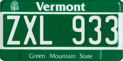 VT license plate ZXL933