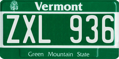 VT license plate ZXL936