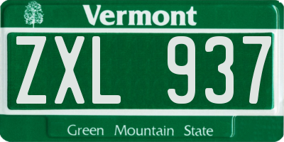 VT license plate ZXL937