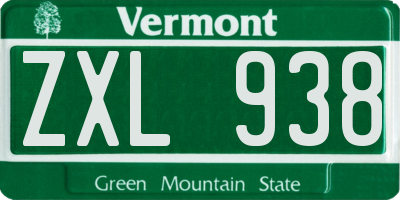 VT license plate ZXL938