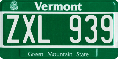 VT license plate ZXL939