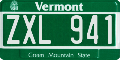 VT license plate ZXL941