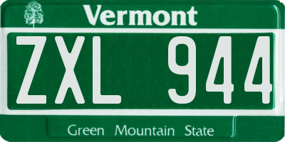 VT license plate ZXL944