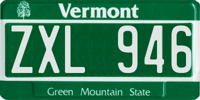 VT license plate ZXL946