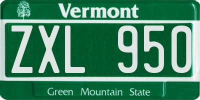 VT license plate ZXL950