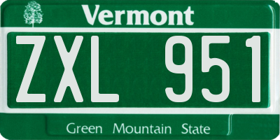 VT license plate ZXL951