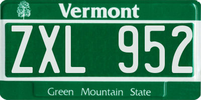 VT license plate ZXL952