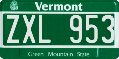 VT license plate ZXL953