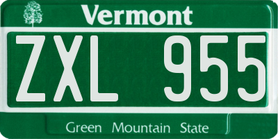 VT license plate ZXL955
