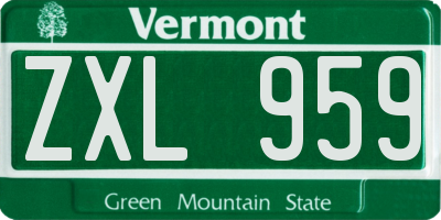 VT license plate ZXL959