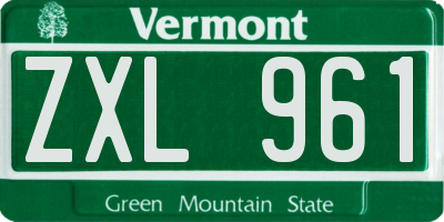 VT license plate ZXL961