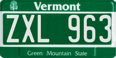 VT license plate ZXL963