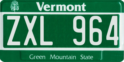 VT license plate ZXL964