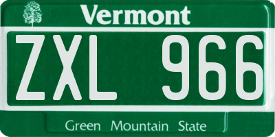 VT license plate ZXL966