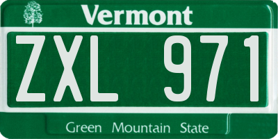 VT license plate ZXL971