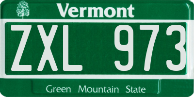 VT license plate ZXL973