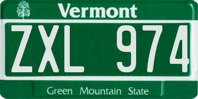 VT license plate ZXL974