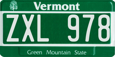 VT license plate ZXL978