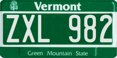 VT license plate ZXL982