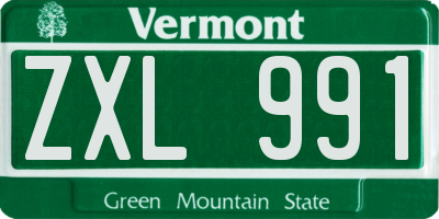 VT license plate ZXL991