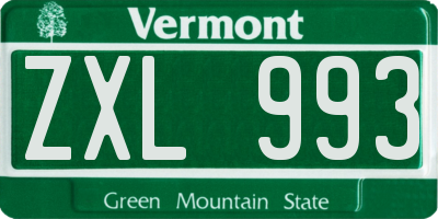 VT license plate ZXL993