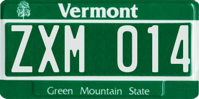 VT license plate ZXM014