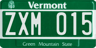 VT license plate ZXM015