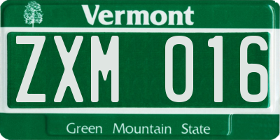 VT license plate ZXM016