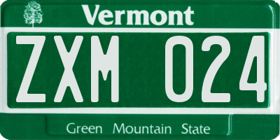 VT license plate ZXM024