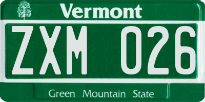 VT license plate ZXM026