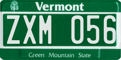 VT license plate ZXM056