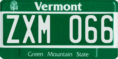 VT license plate ZXM066