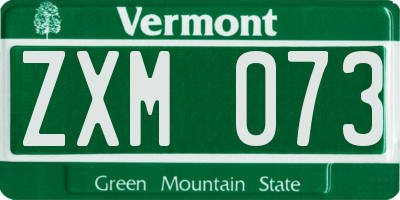 VT license plate ZXM073