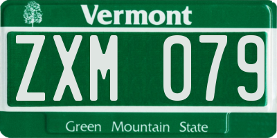 VT license plate ZXM079