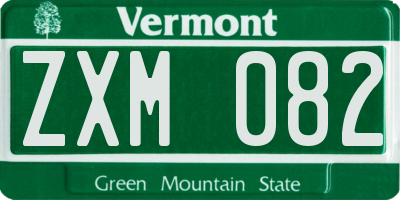 VT license plate ZXM082