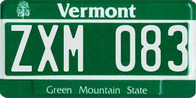 VT license plate ZXM083