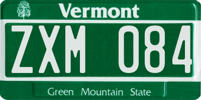 VT license plate ZXM084