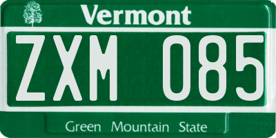 VT license plate ZXM085